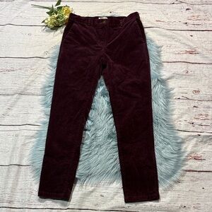 NWOT Barbour Plum Corduroy Essential Card Chino High Rise Pants